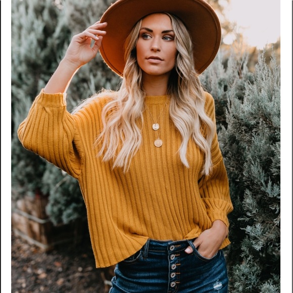 GENA Ribbed Knit Sweater | Mustard | - Picture 8 of 8